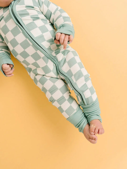 Seafoam Checkered Bamboo Sleeper