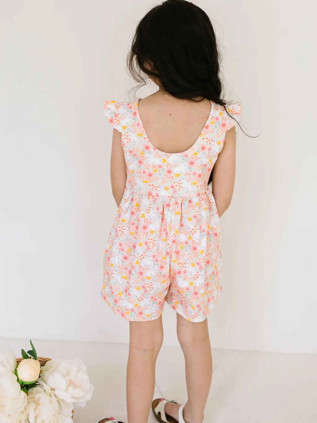 Macie Romper in Bunny Field