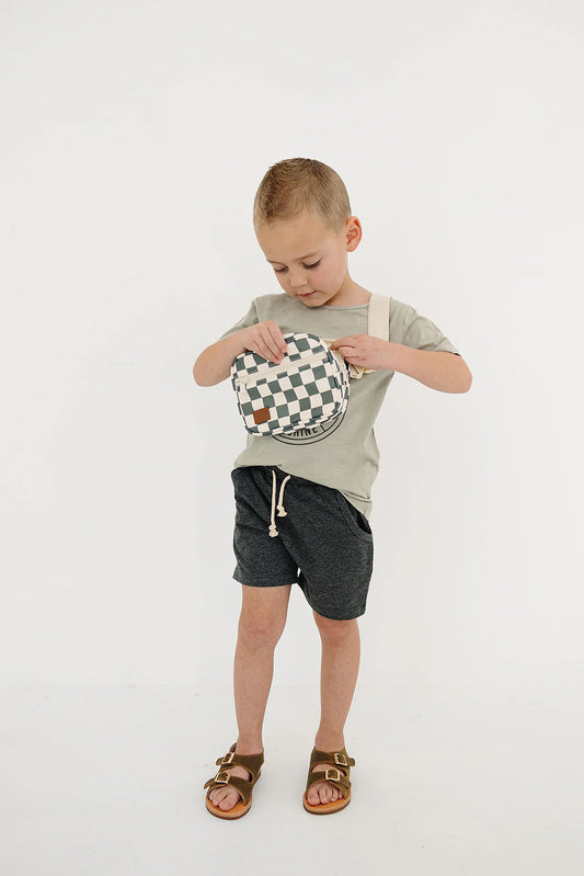 Mebie Baby Mini Fanny Pack - Green Checkered
