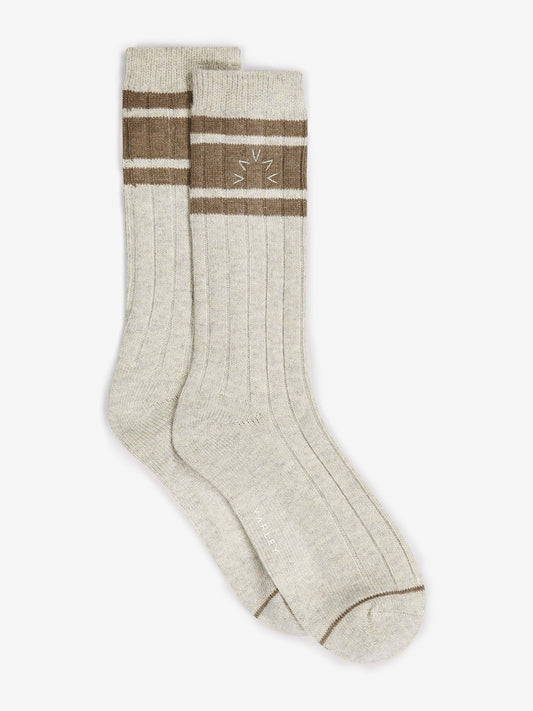 Malissa Plush Wide Rib Sock- Ivory Marl