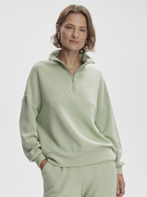 Hawley Half Zip Sweat- Snow Sage